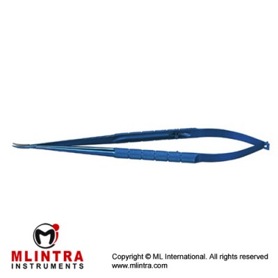 Micro Needle Holder Round handle,Tungsten carbide coated tips,Curved,Multilock 